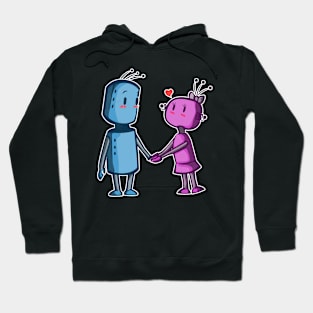 Cute Robot Love Nerd Heart Valentines Day Gift Hoodie